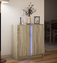 LED-Sideboard Sonoma-Eiche 77x34x85 cm Holzwerkstoff