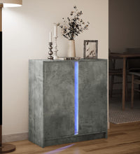 LED-Sideboard Betongrau 77x34x85 cm Holzwerkstoff