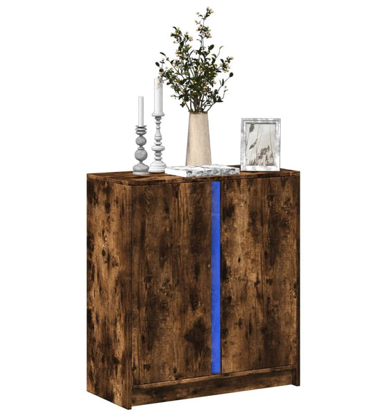 LED-Sideboard Räuchereiche 77x34x85 cm Holzwerkstoff