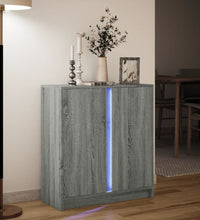 LED-Sideboard Grau Sonoma 77x34x85 cm Holzwerkstoff