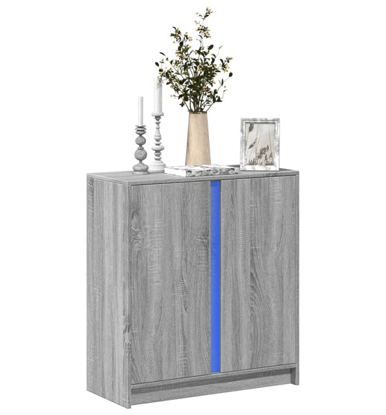 LED-Sideboard Grau Sonoma 77x34x85 cm Holzwerkstoff