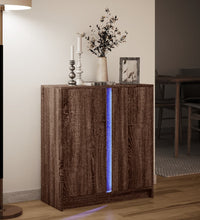 LED-Sideboard Braun Eichen-Optik 77x34x85 cm Holzwerkstoff