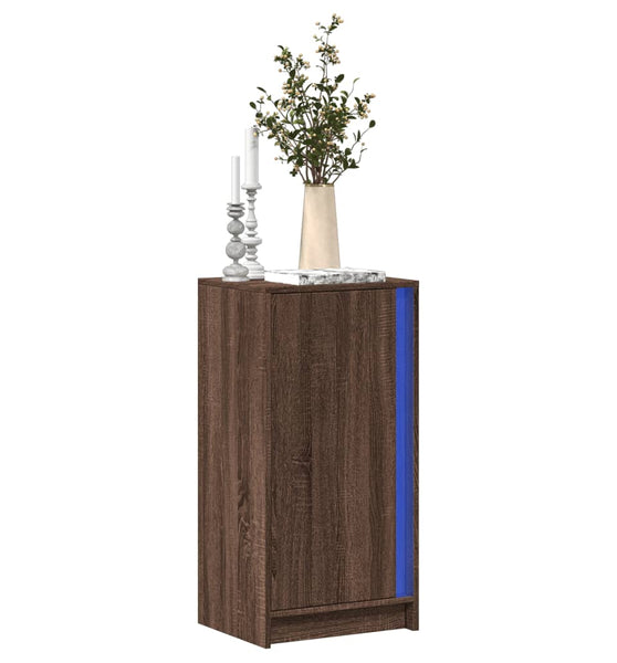 LED-Sideboard Braun Eichen-Optik 42,5x34x85 cm Holzwerkstoff