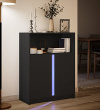 LED-Sideboard Schwarz 77x34x100 cm Holzwerkstoff