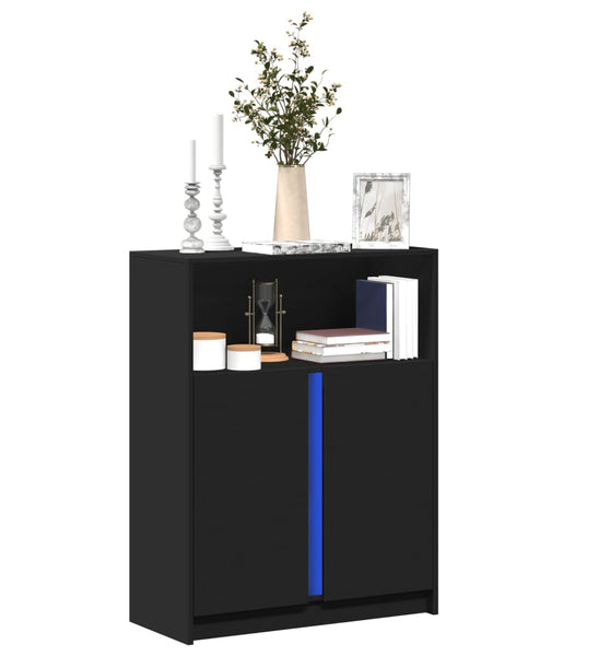 LED-Sideboard Schwarz 77x34x100 cm Holzwerkstoff