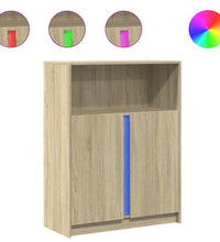 LED-Sideboard Sonoma-Eiche 77x34x100 cm Holzwerkstoff