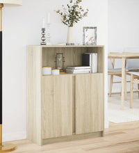 LED-Sideboard Sonoma-Eiche 77x34x100 cm Holzwerkstoff