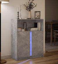 LED-Sideboard Betongrau 77x34x100 cm Holzwerkstoff