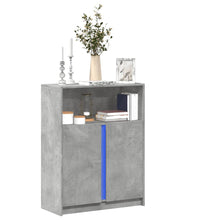 LED-Sideboard Betongrau 77x34x100 cm Holzwerkstoff