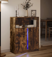 LED-Sideboard Räuchereiche 77x34x100 cm Holzwerkstoff