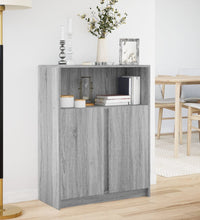 LED-Sideboard Grau Sonoma 77x34x100 cm Holzwerkstoff