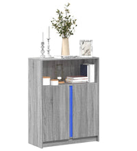 LED-Sideboard Grau Sonoma 77x34x100 cm Holzwerkstoff