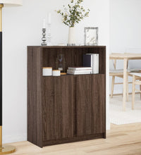 LED-Sideboard Braun Eichen-Optik 77x34x100 cm Holzwerkstoff