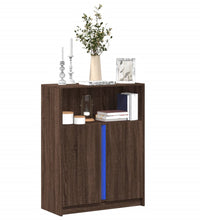 LED-Sideboard Braun Eichen-Optik 77x34x100 cm Holzwerkstoff