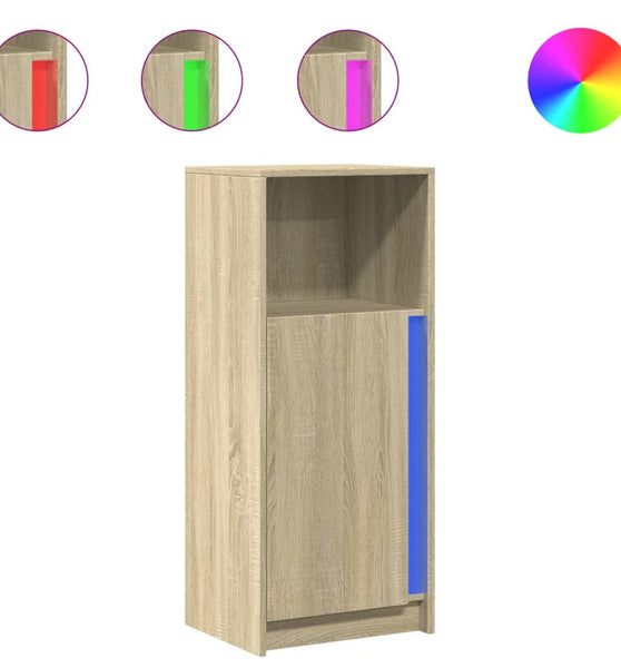 LED-Sideboard Sonoma-Eiche 42,5x34x100 cm Holzwerkstoff