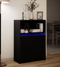 Sideboard mit LED Schwarz 72x34x100 cm Holzwerkstoff