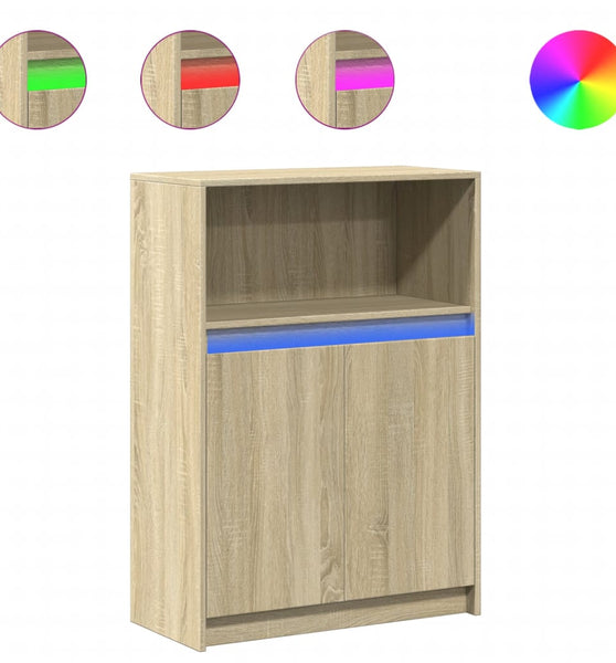 Sideboard mit LED Sonoma-Eiche 72x34x100 cm Holzwerkstoff