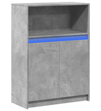 Sideboard mit LED Betongrau 72x34x100 cm Holzwerkstoff