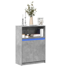 Sideboard mit LED Betongrau 72x34x100 cm Holzwerkstoff