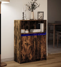 Sideboard mit LED Räuchereiche 72x34x100 cm Holzwerkstoff