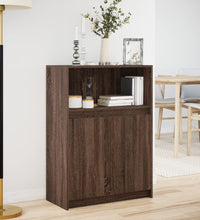 Sideboard mit LED Braun Eichen-Optik 72x34x100 cm Holzwerkstoff