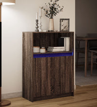 Sideboard mit LED Braun Eichen-Optik 72x34x100 cm Holzwerkstoff