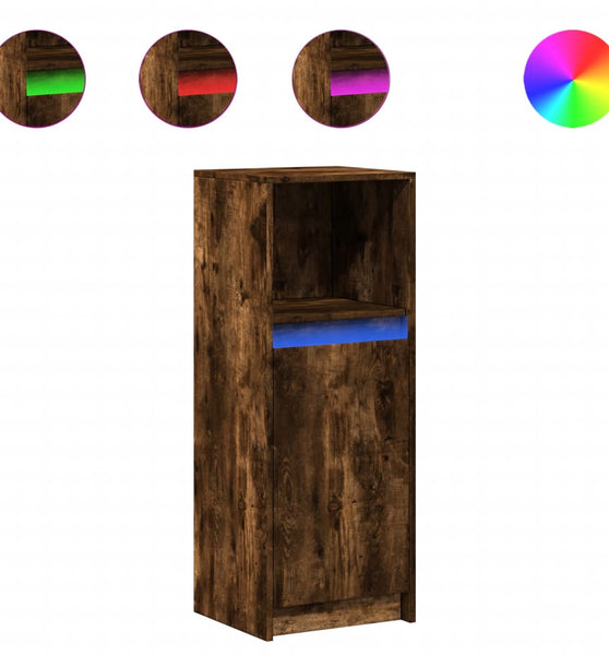 LED-Sideboard Räuchereiche 38x34x100 cm Holzwerkstoff