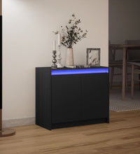 LED-Sideboard Schwarz 72x34x61 cm Holzwerkstoff