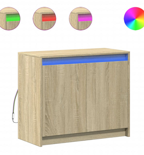 LED-Sideboard Sonoma-Eiche 72x34x61 cm Holzwerkstoff