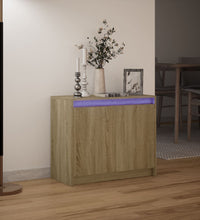 LED-Sideboard Sonoma-Eiche 72x34x61 cm Holzwerkstoff