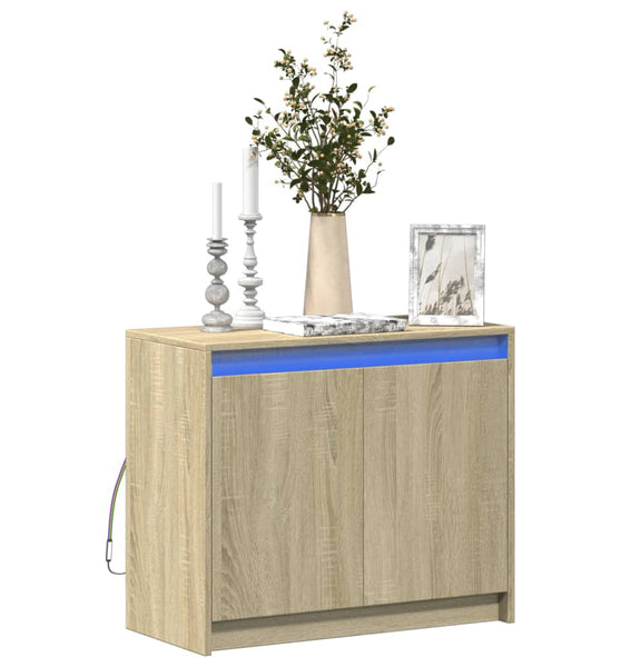 LED-Sideboard Sonoma-Eiche 72x34x61 cm Holzwerkstoff