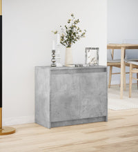 LED-Sideboard Betongrau 72x34x61 cm Holzwerkstoff