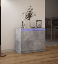 LED-Sideboard Betongrau 72x34x61 cm Holzwerkstoff