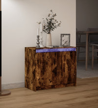 LED-Sideboard Räuchereiche 72x34x61 cm Holzwerkstoff