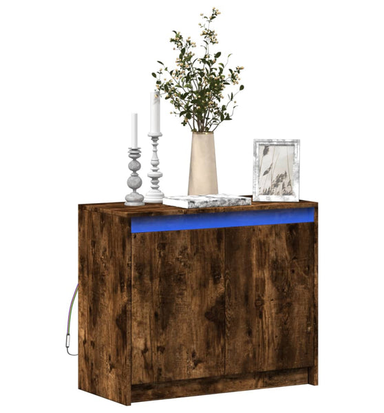 LED-Sideboard Räuchereiche 72x34x61 cm Holzwerkstoff