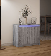 LED-Sideboard Grau Sonoma 72x34x61 cm Holzwerkstoff