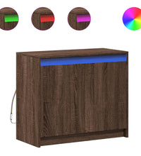 LED-Sideboard Braun Eichen-Optik 72x34x61 cm Holzwerkstoff