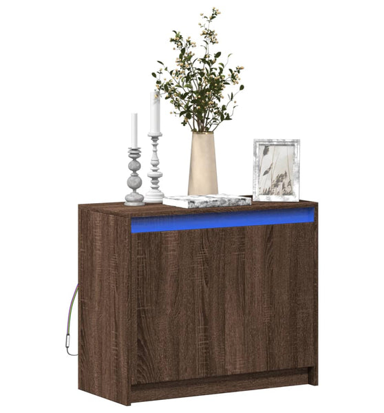 LED-Sideboard Braun Eichen-Optik 72x34x61 cm Holzwerkstoff