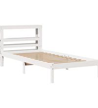Massivholzbett ohne Matratze Weiß 75x190 cm Kiefernholz