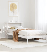 Massivholzbett ohne Matratze Weiß 75x190 cm Kiefernholz