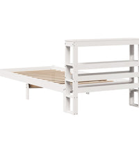 Massivholzbett ohne Matratze Weiß 75x190 cm Kiefernholz