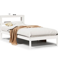 Massivholzbett ohne Matratze Weiß 75x190 cm Kiefernholz