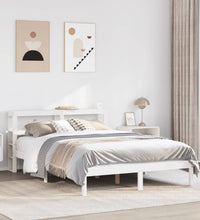 Massivholzbett ohne Matratze Weiß 140x200 cm Kiefernholz