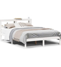 Massivholzbett ohne Matratze Weiß 140x200 cm Kiefernholz