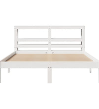 Massivholzbett ohne Matratze Weiß 160x200 Kiefernholz