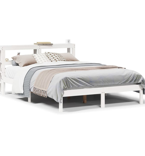 Massivholzbett ohne Matratze Weiß 160x200 Kiefernholz