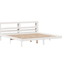 Massivholzbett ohne Matratze Weiß 200x200 cm Kiefernholz