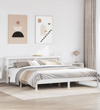 Massivholzbett ohne Matratze Weiß 200x200 cm Kiefernholz