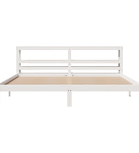 Massivholzbett ohne Matratze Weiß 200x200 cm Kiefernholz