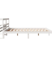 Massivholzbett ohne Matratze Weiß 200x200 cm Kiefernholz